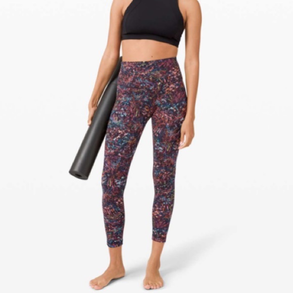 Lululemon Align Pant 2 II 25" Foliage Overlay Multi Nulu W5BYXS 8 M Medium